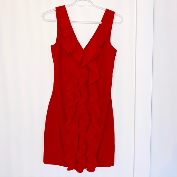 Red Ruffle Mini Dress - Picture 1 of 4